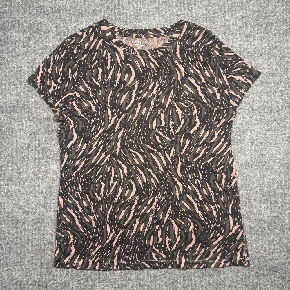 Athleta Organic Daily Printed Tee Abstraction Black/Peat Size Small